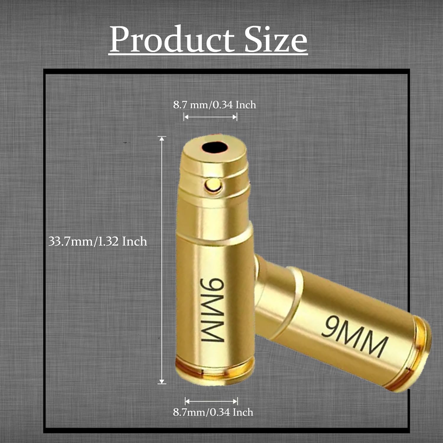 Red Dot 9mm Laser Bore Sighter - Precision Hunting Tool for Accurate Sight Alignment