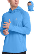 Roadbox UPF 50+ Sun Protection Hoodie - Lightweight Long Sleeve Fishing Shirt with Mask for Hiking & Running