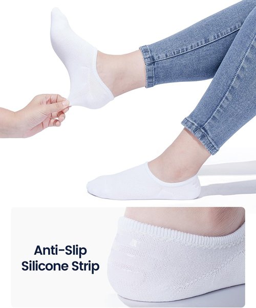 IDEGG No Show Socks - Anti-Slip Low Cut Ankle Socks for Men & Women | Comfortable & Invisible