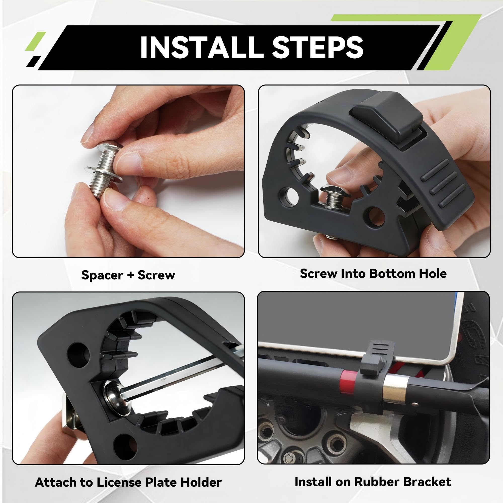 MusixiA Quick Release Rubber Clamp Mount Kit Shovel Holder for Truck Fits 1"~1.5" Diameter Tool Handles for Trucks UTV ATV Offroad 4X4 Parts 12Pcs