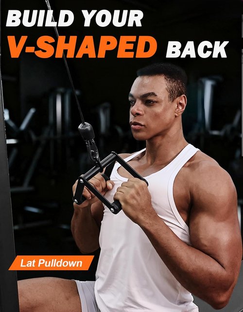 Fitarc Double D Row Handle - Non-Slip V Bar Attachment for Home Gym | T Bar Row & LAT Pulldown Accessory