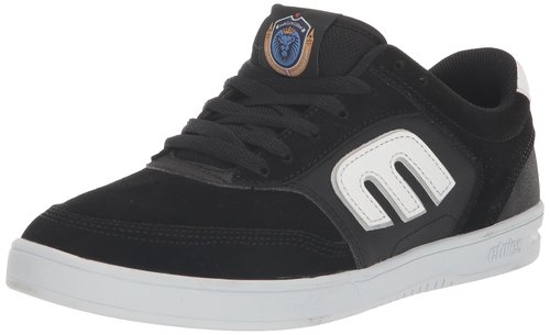 Etnies The Aurelien – Contemporary Athletic Skate Look, Reinforced Build, Michelin Outsole 3 x More Durable - Black/White - 9.5