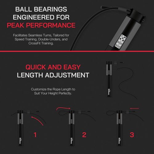 Bisonbody Smart Jump Rope Fitness Skipping Rope with App – 2 Function Modes – Classic 3m Rope & Ropeless Shortballs – Bluetooth Skipping Rope with Fitdays+ App for Seamless Progress Tracking