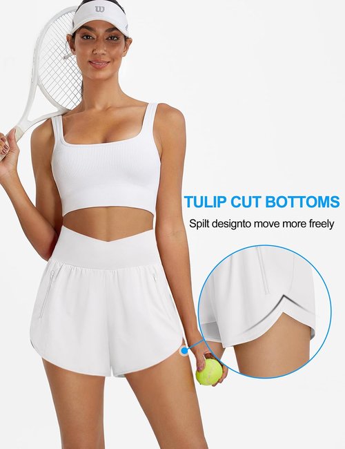 BMJL Women's High Waisted Athletic Shorts - Quick Dry Gym Shorts with Pockets | 2.5" Length