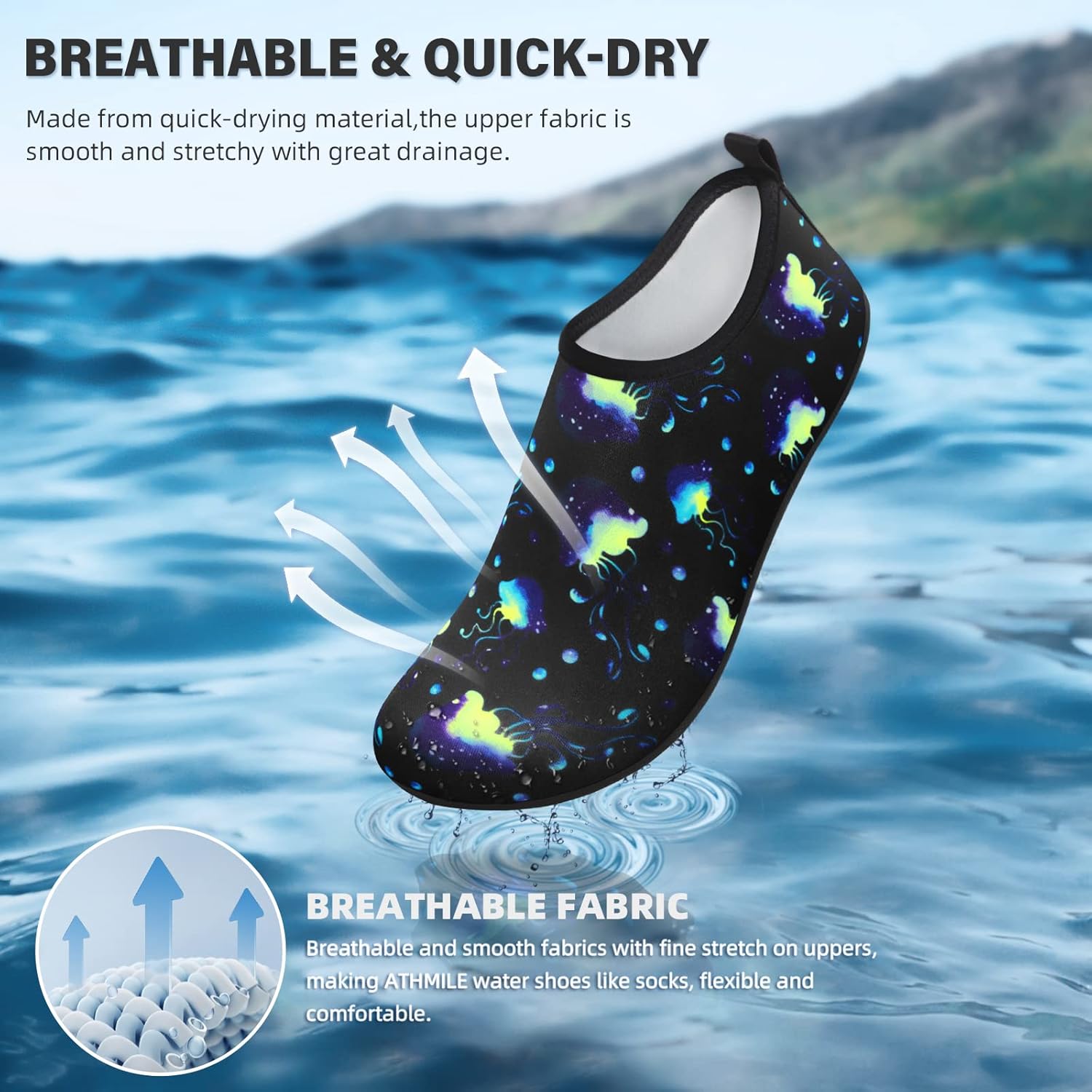 Skiennix Water Shoes - Quick-Dry Aqua Socks for Men & Women | Perfect for Beach, Pool & Yoga - Adult & Youth Sizes