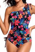 Skiennix One Shoulder One Piece Swimsuit - Tummy Control Ruched Bathing Suit | Full Coverage, Side Tie