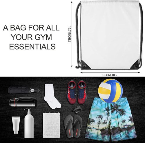 GoodtoU Drawstring Bags - 40 Pcs Cinch Sackpack for Gym & Travel | White Color