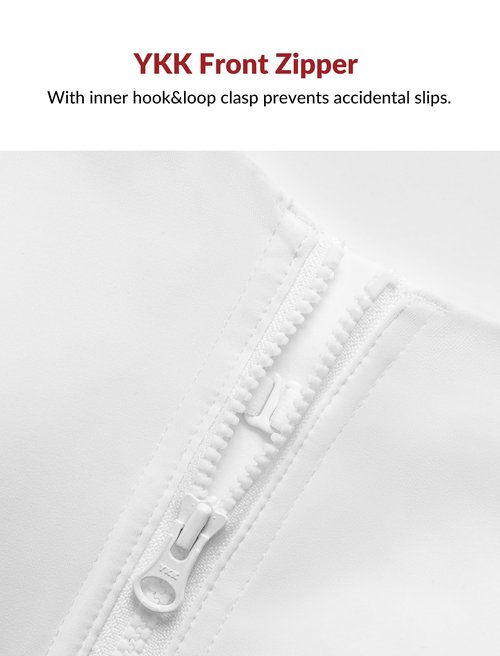 Yvette Adjustable Sports Bras for Women High Impact Front Zip Mesh Supportive Bras for Large Bust Plus Size, White, M+