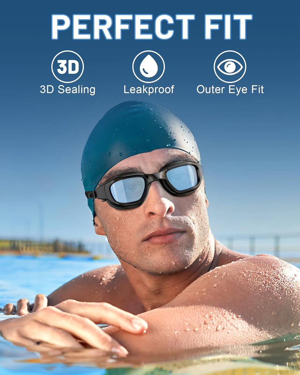 Polarized Swim Goggles by [Brand Name] - Anti-Fog, UV Protection, Wide View | Unisex Adult Size