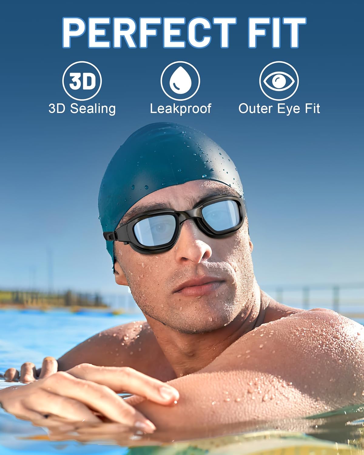 Polarized Swim Goggles by [Brand Name] - Anti-Fog, UV Protection, Wide View | Unisex Adult Size