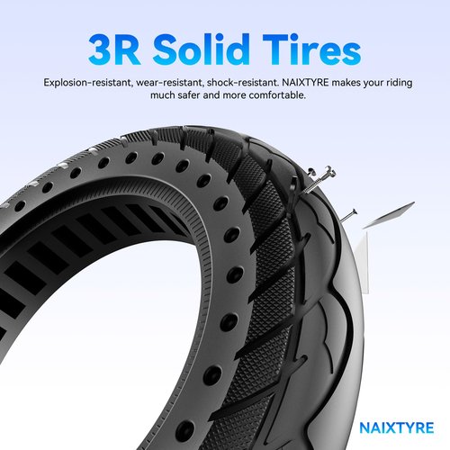 NAIXTYRE 10×2.125 Electric Scooter Replacement Tires,10 Inch Solid Rubber Tires,10x2.125 Solid Electric Scooter Tire for Hiboy S2 Pro Gotrax G4/ Xr /V2 Ninebot F25 /F65（2PCS）