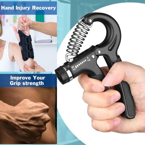 AIXPI Hand Grip Strength Trainer - Adjustable Resistance 11-132 Lbs | Forearm Exerciser for Muscle Building & Recovery