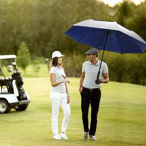 G4Free 68 Inch UV Golf Umbrella and 62 Inch UV Golf/Beach Umbrella Double Canopy