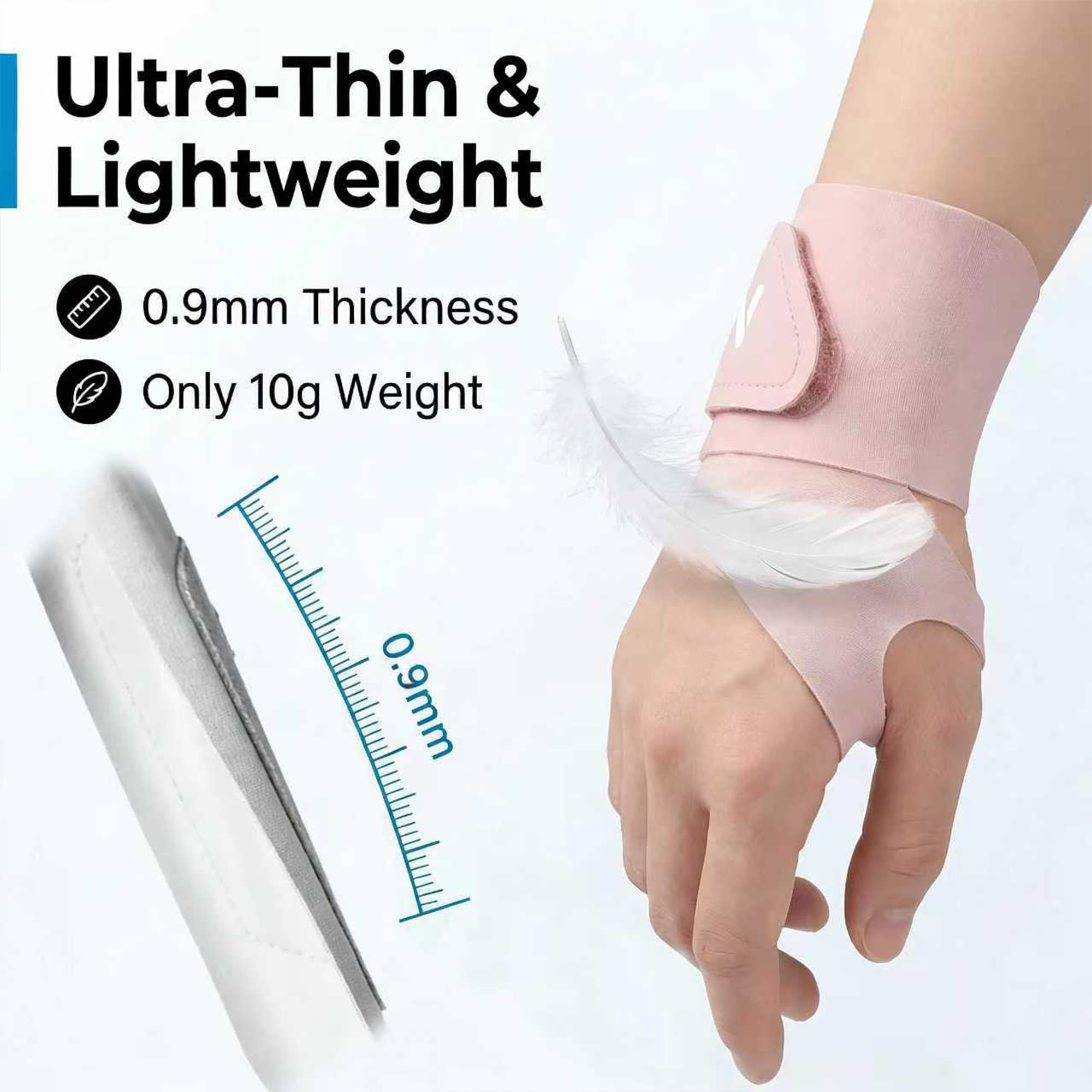 joxipe Ultra Thin wrist brace(2 Pack) Thin Wrist Brace for Carpal Tunnel & TFCC Support – Breathable Compression Wrist Wrap for Tendonitis, Arthritis & Repetitive Strain, Fits Left or Right Hand (Pink)