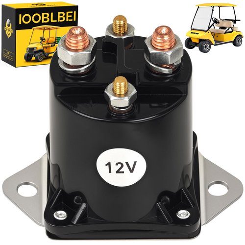 IOOBLBEI Club Car 12V Golf Cart Solenoid Relay for Club Car DS & Precedent 1984-up Gas Starter Continuous Duty Solenoid Switch Repair Replace 1013609, 1117, 1012275, 435-154, LPL6003