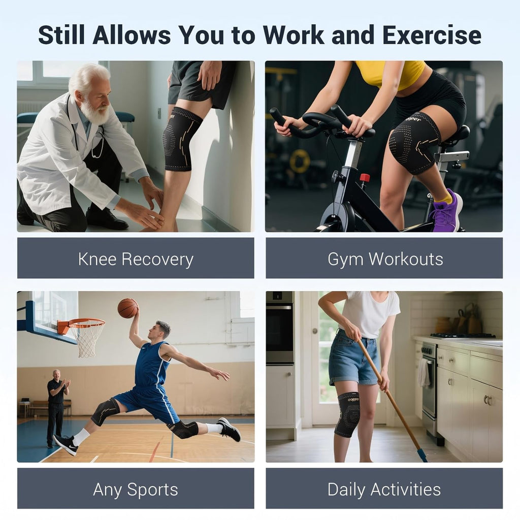 Skiennix Copper Knee Braces - Compression Sleeves for Pain Relief & Recovery | Unisex Design