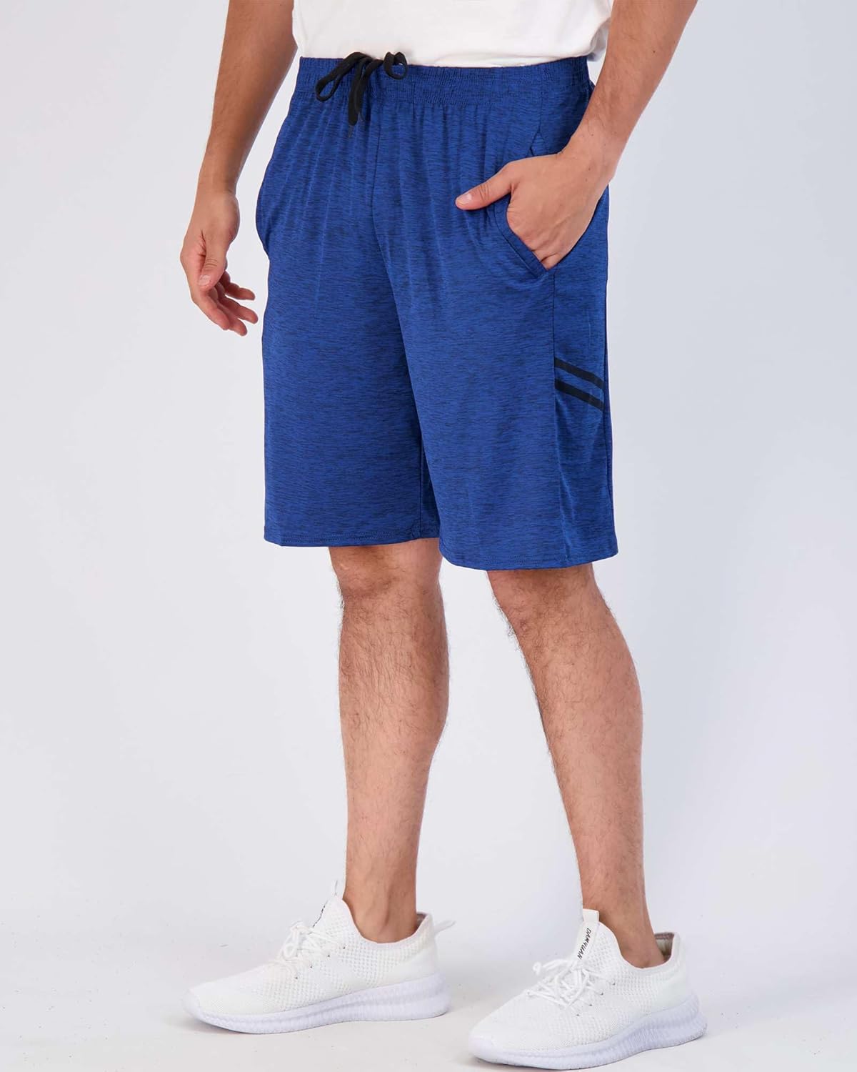 Real Essentials Men's Dry-Fit Shorts - 9" Athletic Gym & Workout Shorts with Pockets | Casual & Basketball