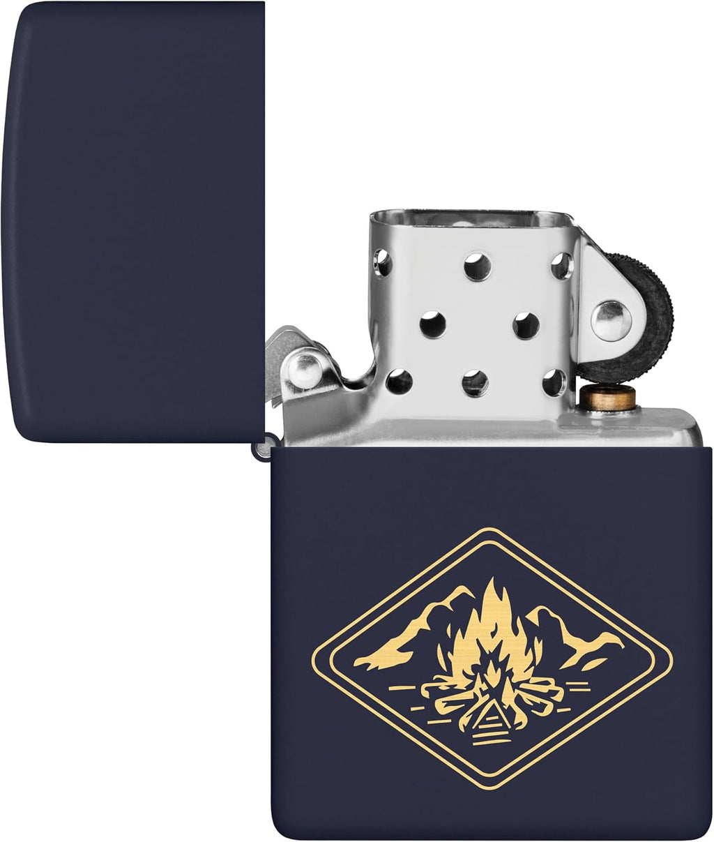 Zippo Pocket Lighter - Campfire Design | Durable & Windproof for Outdoor Use
