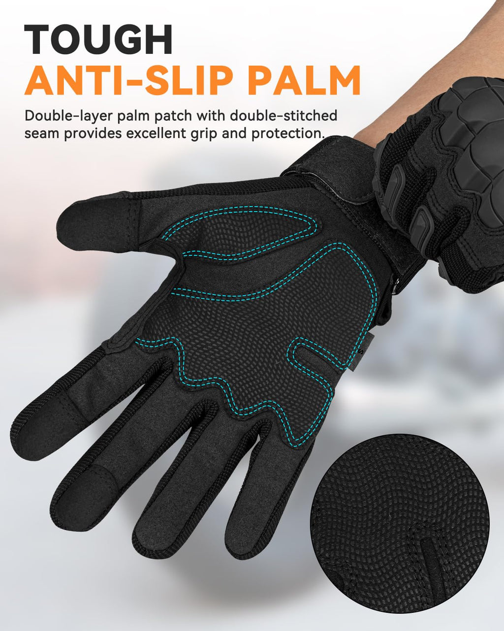 KUMGIM Motorcycle Gloves for Men and Women, Paintball Glove Touchscreen Black for Work Paintball Game Climbing Hiking