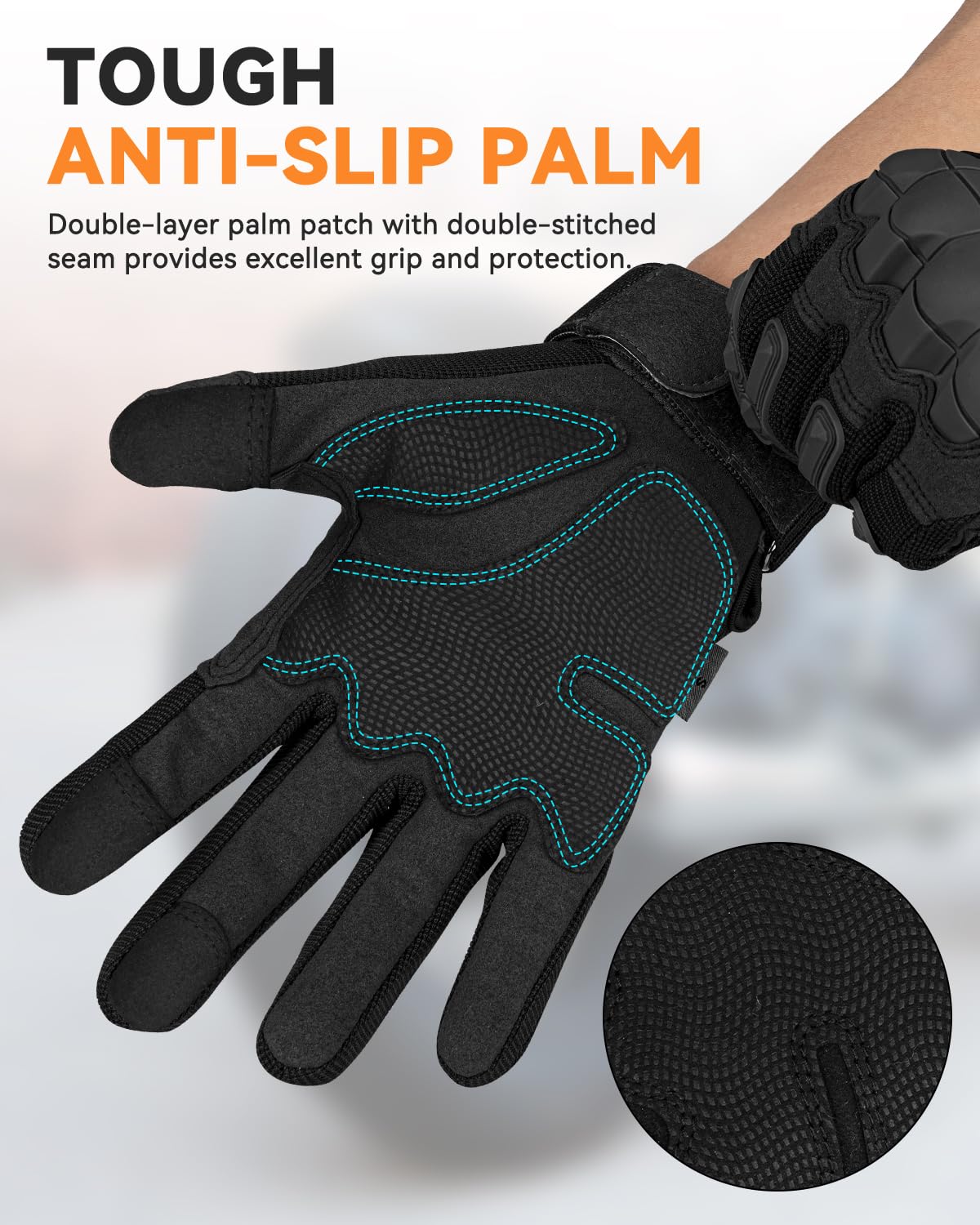 KUMGIM Motorcycle Gloves for Men and Women, Paintball Glove Touchscreen Black for Work Paintball Game Climbing Hiking