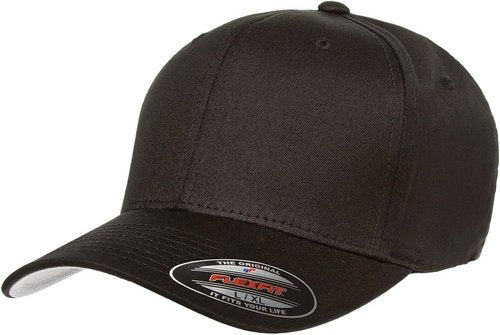 Flexfit Unisex Fitted Baseball Cap - Cotton Twill, Black, Large/X-Large Size