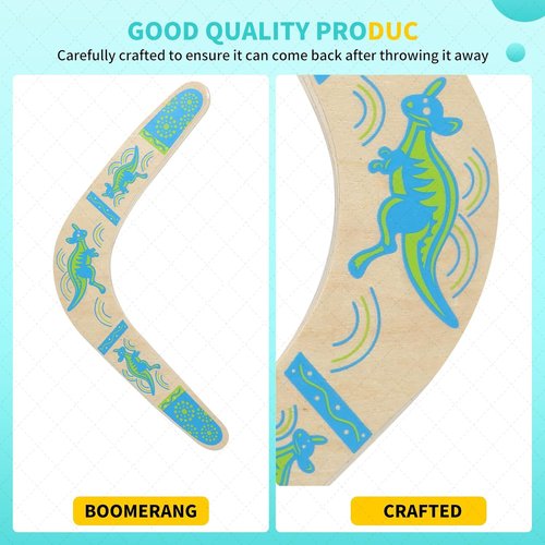 Boomerang | Handmade Wooden V-Shaped Boomerang for Kids & Adults - Authentic Australian Style, Blue