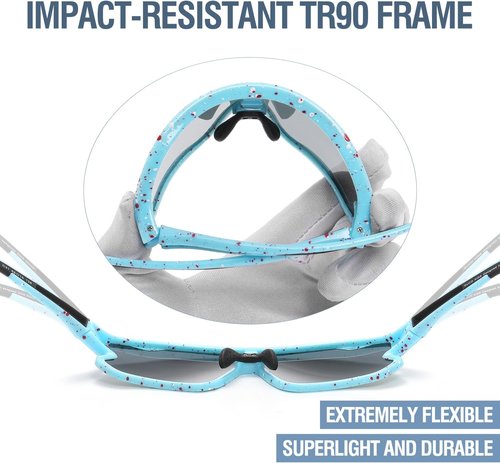 DUCO Kids Sunglasses - Lightweight TR90 Frame with UV400 Protection | Stylish Sports Shades for Boys & Girls