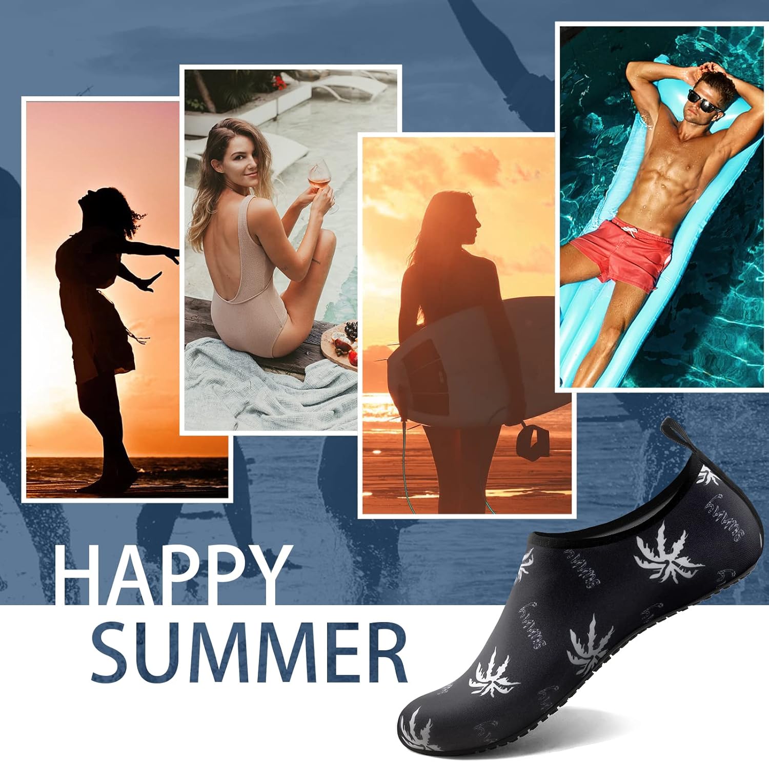 Skiennix Water Shoes - Quick-Dry Aqua Socks for Men & Women | Ideal for Beach, Pool, Yoga & Camping
