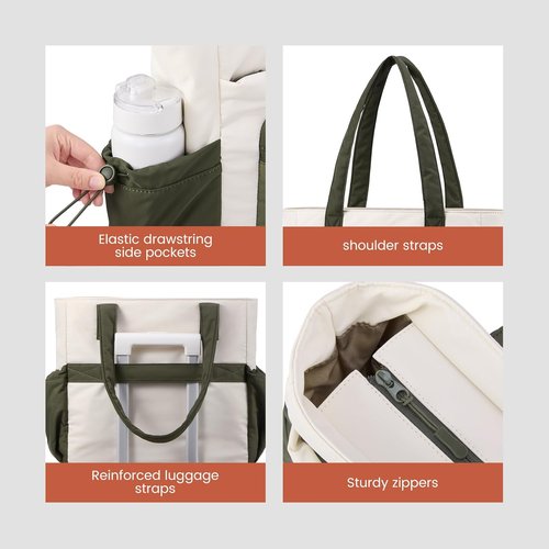 LOVEVOOK Tote Bag - Stylish Puffer Work Tote with Zipper & Compartments | Ideal for Nurses & Teachers