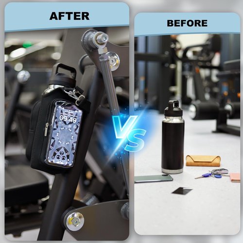 Magnetic Gym Bags for Men & Women with Adjustable Strap,Magnetic Bag Water Bottle Holder for Travel, Work,Sports,Water Bottle Sling Bag with Pocket (Black)