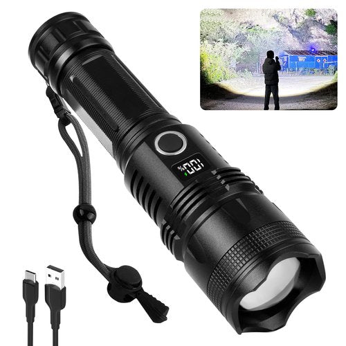 Cinlinso LED Flashlights High Lumens Rechargeable, Super Bright Flash Light, 3 Modes IPX7 Waterproof, High Powered Flashlights for Camping Emergencies (1)