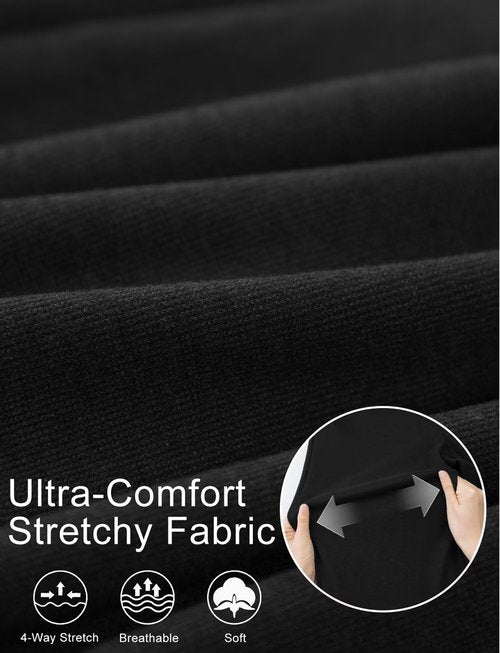 Arolina Black Fall Pants for Women Soft Lounge Wide Leg Sweat Pants Elastic Waist Mid-Weight Pajama Pants with Pockets