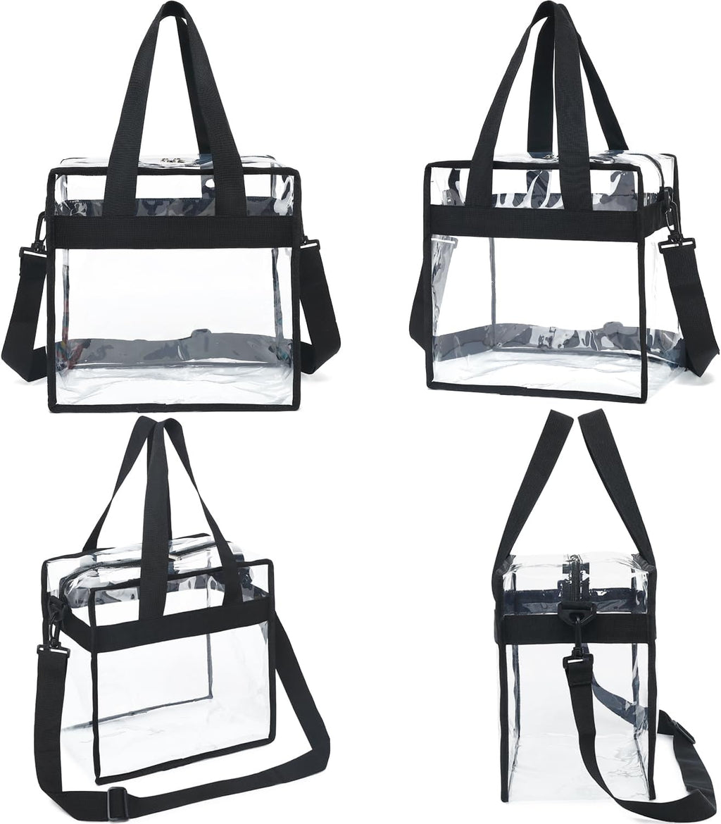 Skiennix Clear Stadium Bag - 12x6x12 Jelly Tote for Women | Zippered Beach & Concert Tote
