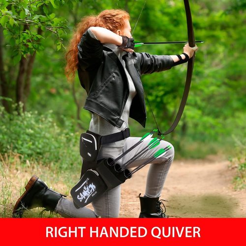 Archery Arrow Quiver - Adjustable Waist Quiver with 3 Removable Tubes & Pockets | Perfect for Hunting & Target Practice