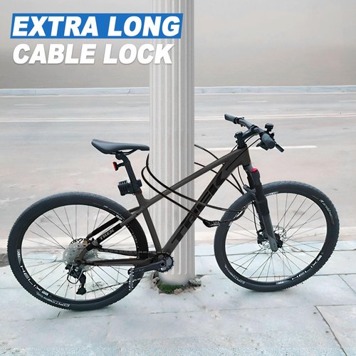 Febabilo Long Cable Lock, Extra Long Straight Bike Lock (5ft to 25ft) with Resettable Combination, Kayak Locks, Unique Thin end Cable Locks Suitable Kayak, Scooter, Paddle Boards, Canoe, Jet Ski