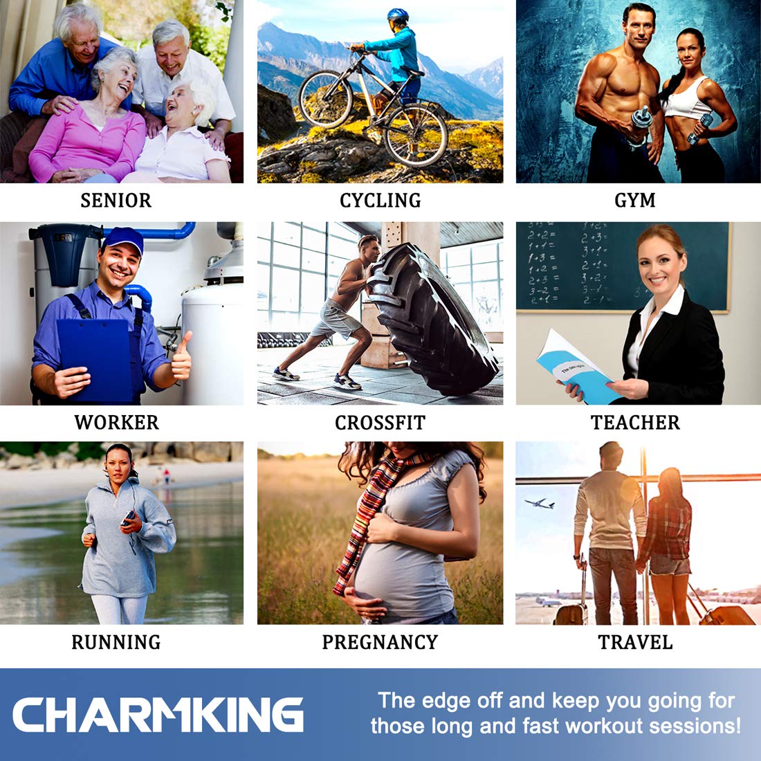 CHARMKING Compression Socks for Women & Men Circulation (3 Pairs) 15-20 mmHg is Best Athletic for Running, Flight Travel, Support, Cycling, Pregnant - Boost Performance, Durability (S/M, Multi 53)