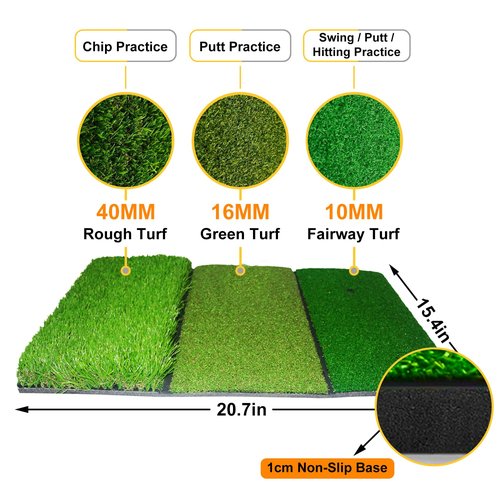 Gagalileo Golf Hitting Net Backyard Driving: 10x7FT Professional Backstop with Silent Velvet Target Portable Practice for Men Dad Complete Sport Set Gift White