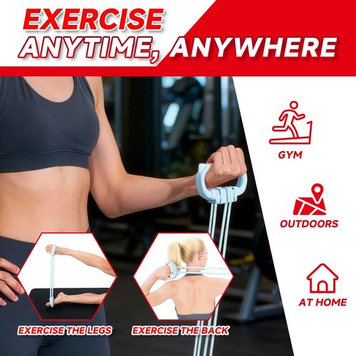 6 Gear Adjustable Resistance Bands - Comfort Grip Fitness Bands for Home Workouts | Unisex