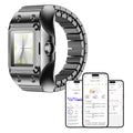 Yihou Smart Watch Ring Clock Ring for Women Men Quartz Analog Finger Watch with Heart Rate Monitor Sleep Track Sport Receord with Adjustable Band Black