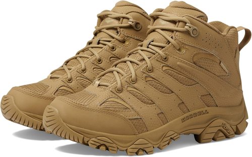 Merrell Moab 3 Tactical Mid Waterproof Boots - Durable Coated Leather & Mesh | Men's Combat Hiking Shoes