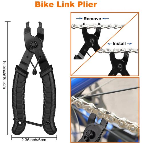 AaiLucky Bike Chain Repair Tools Set, Bicycle Chain Breaker Tool, Master Link Pliers, Chain Splitter & Wear Indicator Checker & 6pcs Bicycle Missing Links for 6/7/8/9/10/11/12 Speed Chain Removal
