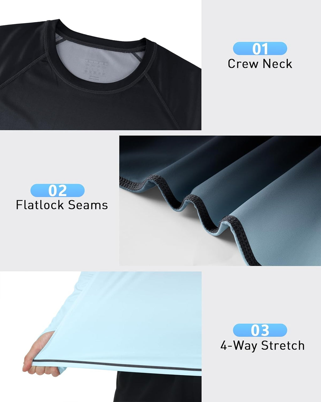 Roadbox Men's Long Sleeve Swim Shirt - UPF 50+ UV Sun Protection Rash Guard | Quick Dry SPF T-Shirt for Beach & Fishing