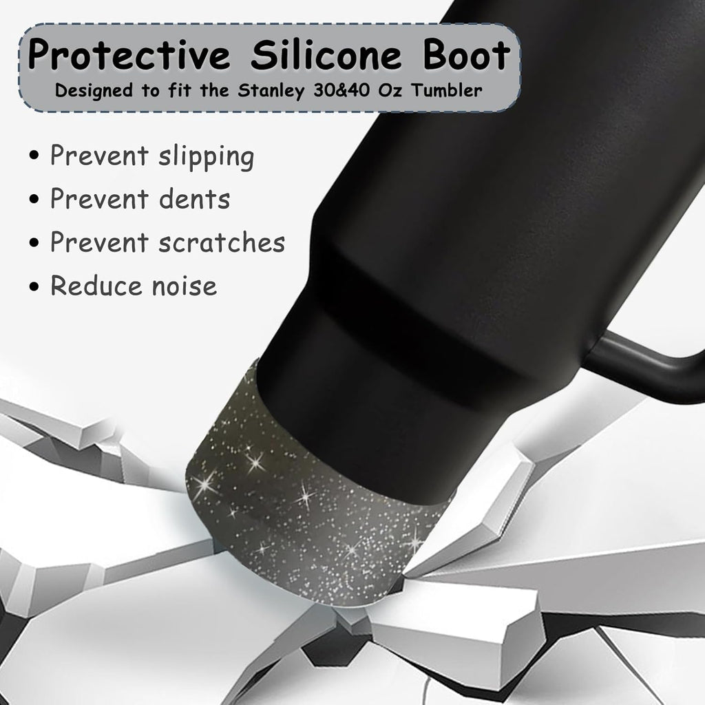 Stanley Cup Accessories Set - 3-Piece Silicone Spill-Proof Stopper & Straw Cover | Black 2.0