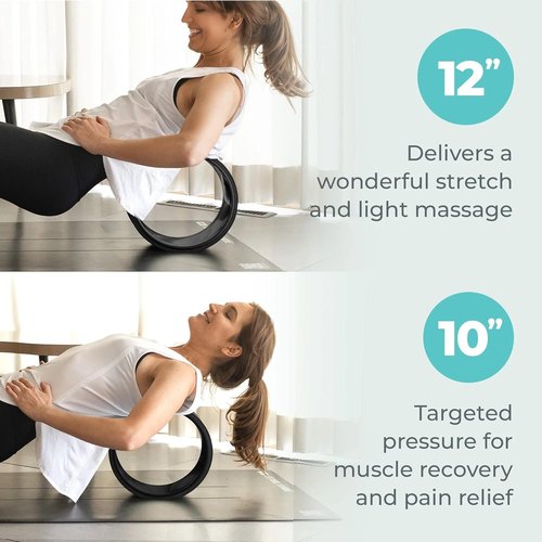Chirp Wheel | Ultimate Back & Neck Massage Roller Bundle - 4-Pack with Carrying Case, Foam Rollers, Black