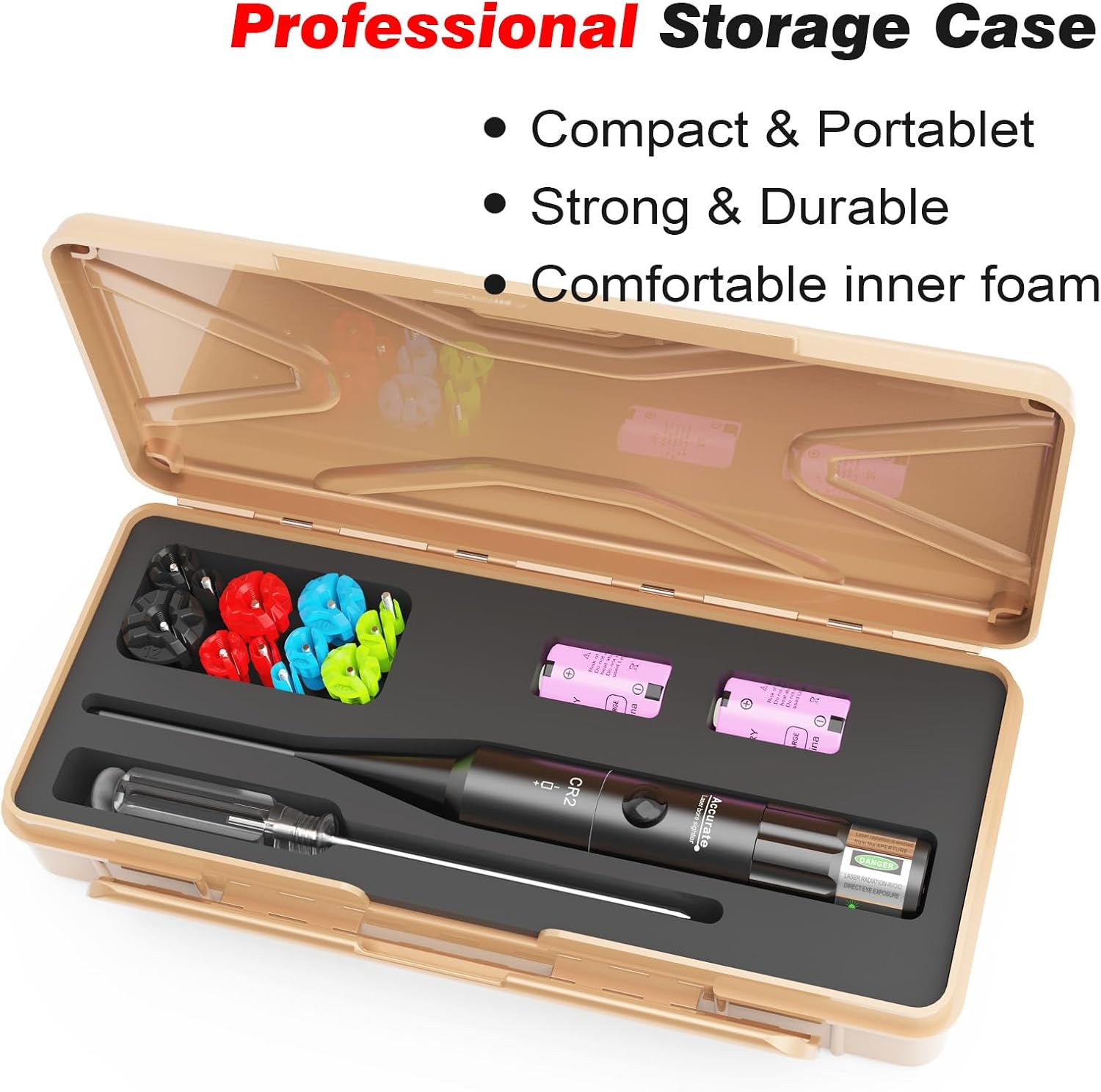 StrongTools Red or Green BoreSighter 177 to 12GA Caliber Rifle Scope Handgun Hunting Red/Green Dot Boresight Kit Press Switch Bore Sight 800mAh Battery
