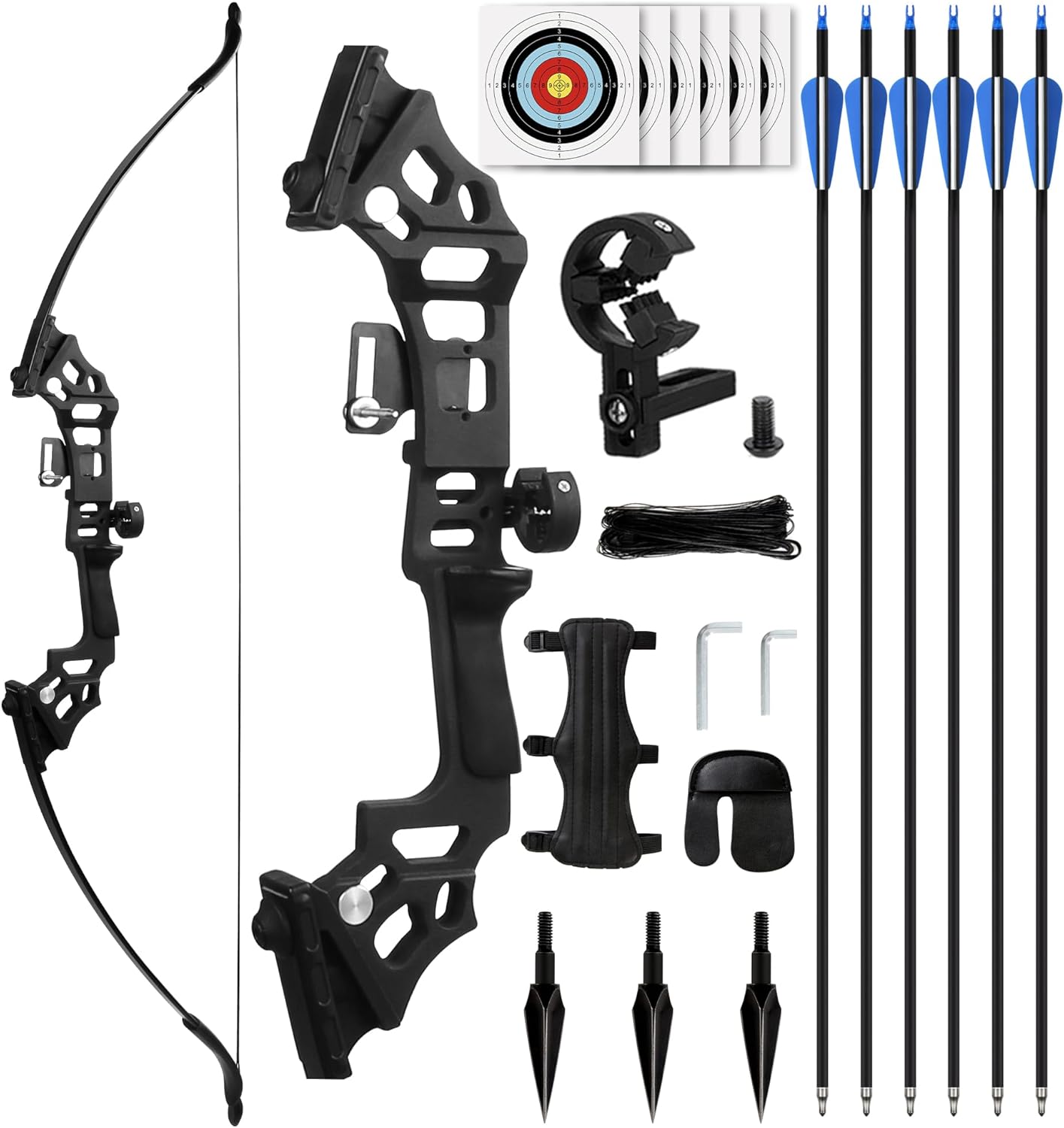 Skiennix Recurve Bow and Arrow Set - 30-40lbs Right-Handed Archery Kit with Carbon Arrows & Accessories