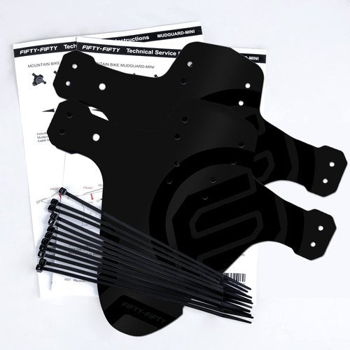 FIFTY-FIFTY 2-Pack Mountain Bike Fender, MTB Mudguard, Front and Rear Compatible Bicycle Mudguard, Fits 26", 27.5", 29", Plus Size and Fat Bike Wheel Sizes (Black)