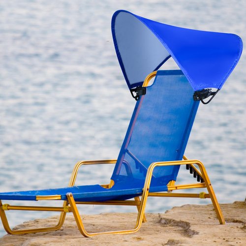 Atvkov Beach Chair Canopy Foldable Chair Umbrella Sun Shade Attachment for Beach Camping Fishing Lounge Tanning Zero Gravity Chair (1)