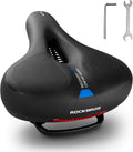 ROCKBROS Bike Seat Cushion - Ergonomic Memory Foam with Dual Shock Absorption | Waterproof & Portable for Peloton and Road Bikes