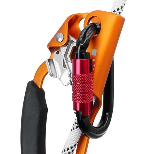 GM CLIMBING Prusik Hitch Tending Kit for Rope Climbing Positioning Lanyard, Double Tie-in Hitch Pulley Bushing, Twist Lock Oval Carabiner, Black Technora VT Prusik Hitch Cord